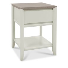 Bergen Grey Washed Oak & Soft Grey Lamp Table with Drawer by Bentley Designs