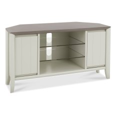 Bergen Grey Washed Oak & Soft Grey Corner Entertainment Unit by Bentley Designs