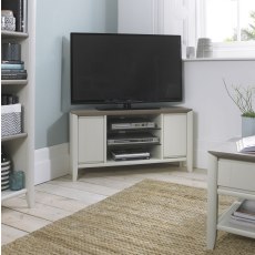 Bergen Grey Washed Oak & Soft Grey Corner Entertainment Unit by Bentley Designs