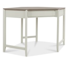 Bergen Grey Washed Oak & Soft Grey Corner Desk by Bentley Designs