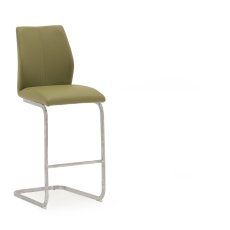 Pair of Elis Bar Stools (Olive & Chrome)