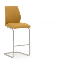 Pair of Elis Bar Stools (Pumpkin & Chrome)