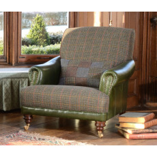 Taransay Gents Chair (Fabric & Hide) by Tetrad Harris Tweed