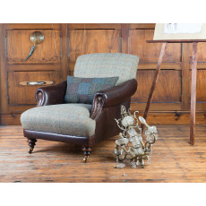 Taransay Ladies Chair (Fabric & Hide) by Tetrad Harris Tweed