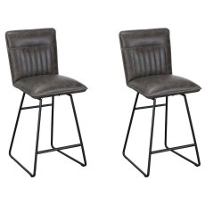 Pair of Cooper Bar Stools (Grey)