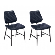 Pair of Dalton Dining Chairs (Dark Blue)