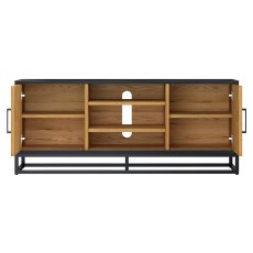 Indus Rustic Oak Entertainment Unit by Bentley Designs