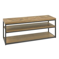 Indus Rustic Oak Open Entertainment Unit by Bentley Designs