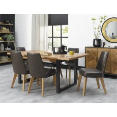 Indus Rustic Oak 6-8 Seater Extending Dining Table by Bentley Designs Indus Rustic Oak 6-8 Seater Extending Dining Table by Bentley Designs