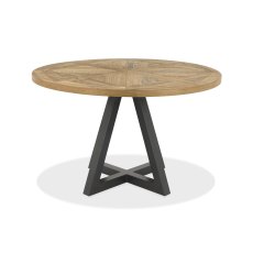 Indus Rustic Oak 125cm Circular Dining Table by Bentley Designs