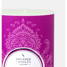 Rhubarb and Raspberry Pillar Candle by Shearer Candles