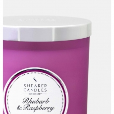 Rhubarb and Raspberry Tall Pillar Jar Candle by Shearer Candles