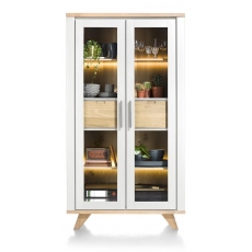 Jardin Glass Cabinet with LED (White) by Habufa