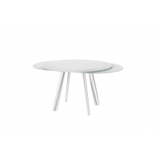 Omega 102-166cm Swivel Extending Dining Table (White)