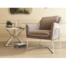Lara Mink Velvet Lounge Chair