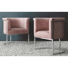 Martina Silver Grey Velvet Lounge Chair
