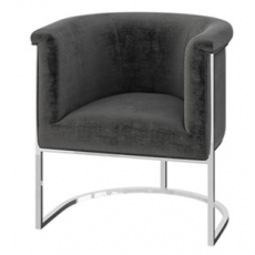 Martina Dark Grey Velvet Lounge Chair