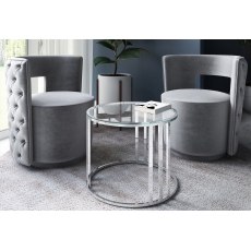 Tamara Silver Grey Velvet Swivel Lounge Chair