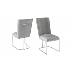 Ivana Silver Grey Velvet Dining Chairs (Set of 2)