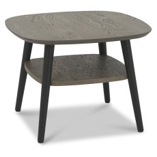 Vintage Weathered Oak Lamp Table with Shelf