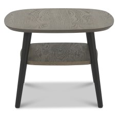 Vintage Weathered Oak Lamp Table with Shelf