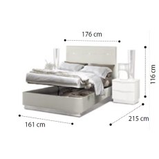 Onda White Kingsize Lift-Storage Ottoman Bedframe Onda White Kingsize Lift-Storage Ottoman Bedframe