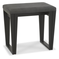 Tivoli Weathered Oak Stool (Dark Grey Fabric) by Bentley Designs