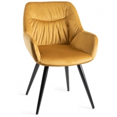 Pair of Dali Dining Chairs (Mustard Velvet) by Bentley Designs