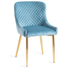 Pair of Cezanne Dining Chairs (Petrol Blue Velvet / Matt Gold Leg) by Bentley Designs