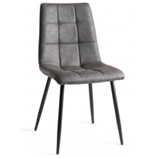 Pair of Loft Dining Chairs (Dark Grey Faux Leather) by Bentley Designs