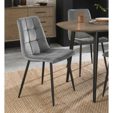 Pair of Loft Dining Chairs (Grey Velvet) by Bentley Designs