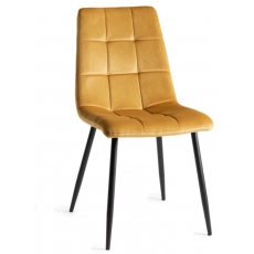 Pair of Loft Dining Chairs (Mustard Velvet) by Bentley Designs
