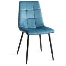 Pair of Loft Dining Chairs (Petrol Blue Velvet) by Bentley Designs