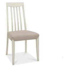 Bergen Grey Washed Slat Back Chair - Grey Bonded Leather (Sold in Pairs) by Bentley Designs