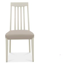Bergen Grey Washed Slat Back Chair - Grey Bonded Leather (Sold in Pairs) by Bentley Designs
