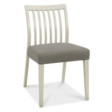 Bergen Grey Washed Low Slat Back Chair - Titanium Fabric (Sold in Pairs) by Bentley Designs