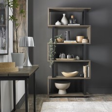 Tivoli Weathered Oak Open Display Unit by Bentley Designs