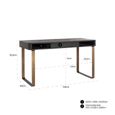 Blackbone Desk (Brass Collection) by Richmond Interiors