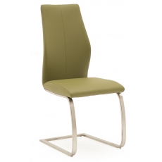 Irma Dining Chair (Olive & Brushed Steel)