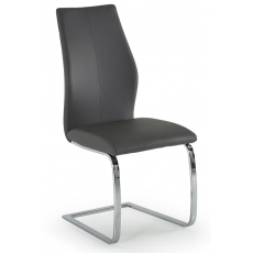 Pair of Elis Dining Chairs (Grey & Chrome)