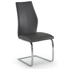Pair of Elis Dining Chairs (Grey & Chrome)