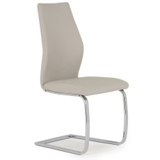 Pair of Elis Dining Chairs (Taupe & Chrome)