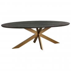 Blackbone 230cm Oval Dining Table (Brass Collection) by Richmond Interiors
