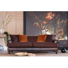 Nevis Grand Sofa (Option A - Hide with Harris Tweed Seat & Back Cushions) by Tetrad Harris Tweed