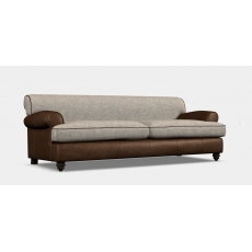 Nevis Midi Sofa (Option A - Hide with Harris Tweed Seat & Back Cushions) by Tetrad Harris Tweed