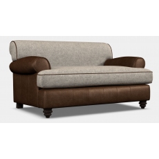 Nevis Love Seat (Option A - Hide with Harris Tweed Seat & Back Cushions) by Tetrad Harris Tweed