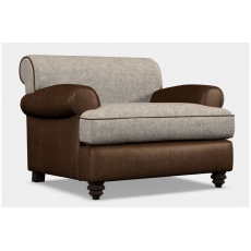 Nevis Chair (Hide with Harris Tweed Seat & Back Cushions) by Tetrad Harris Tweed