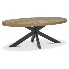 Ellipse Rustic Oak Oval Coffee Table by Bentley Designs