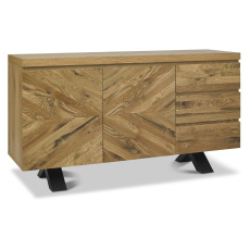 Ellipse Rustic Oak Wide Sideboard by Bentley Designs