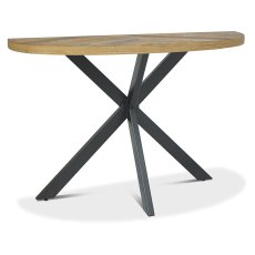 Ellipse Rustic Oak Console Table by Bentley Designs